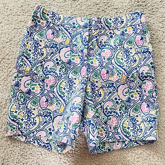 Boden cotton blend multi color paisley chino style shorts size 2 - Picture 1 of 7